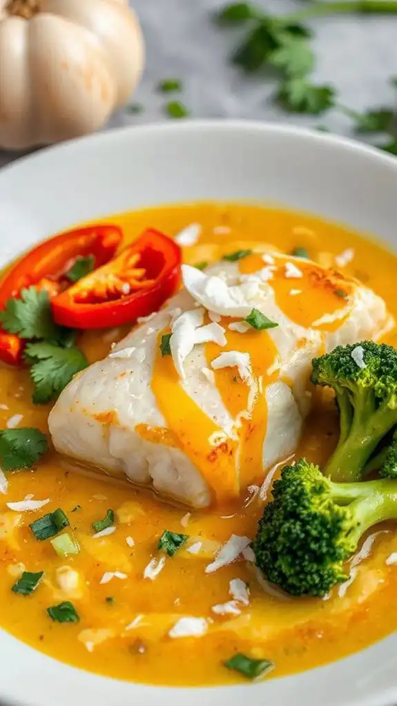 coconut infused cod curry