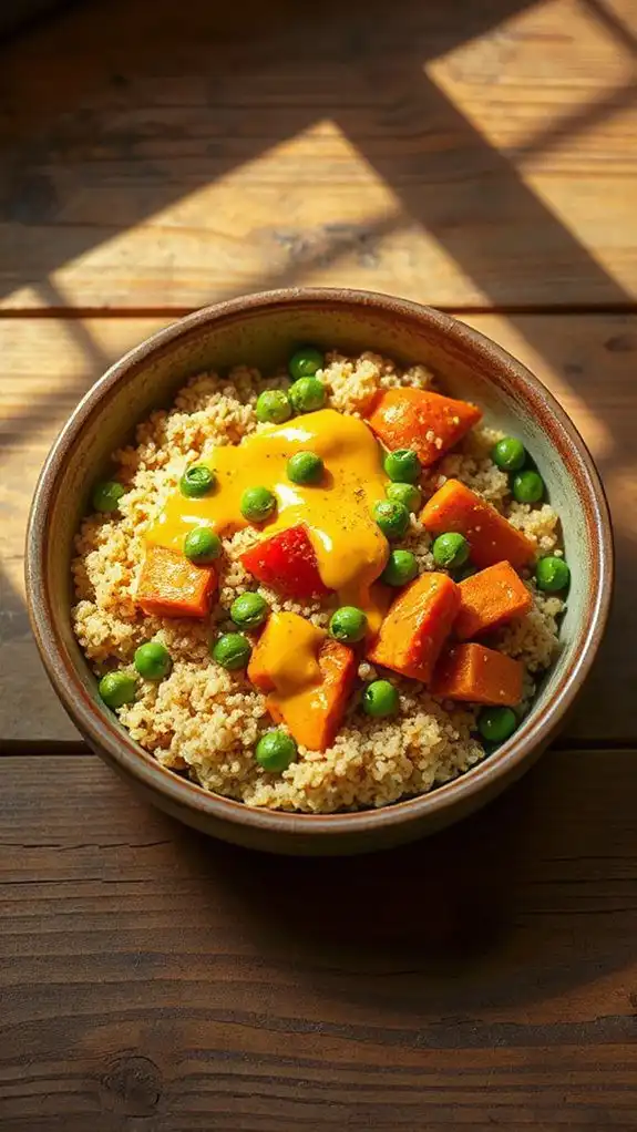 coconut infused quinoa curry dish
