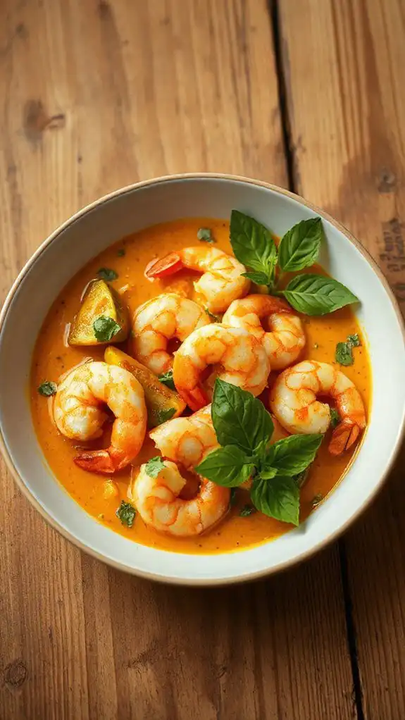 coconut infused shrimp curry