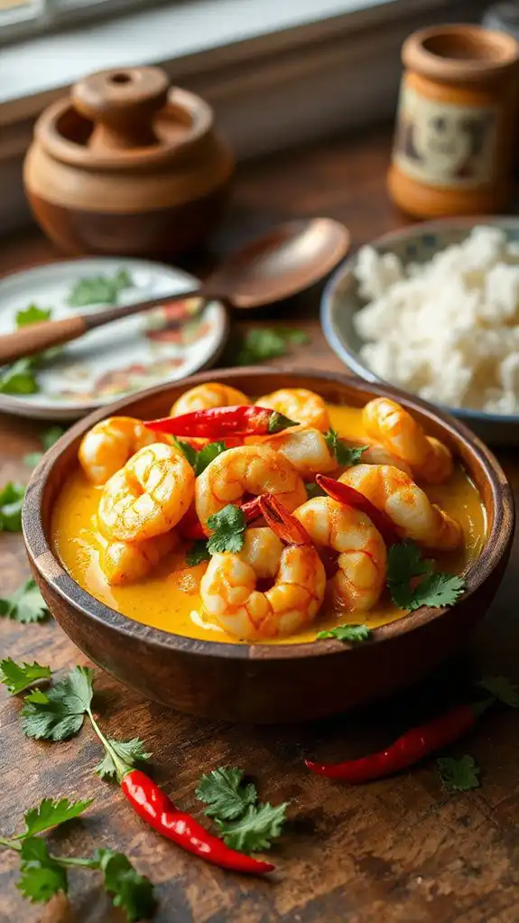 coconut infused shrimp dish