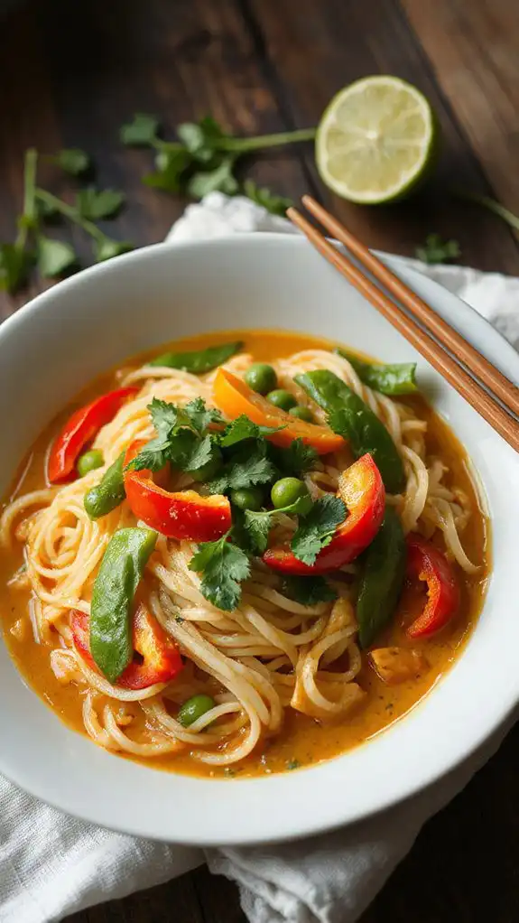 coconut infused spicy noodle dish