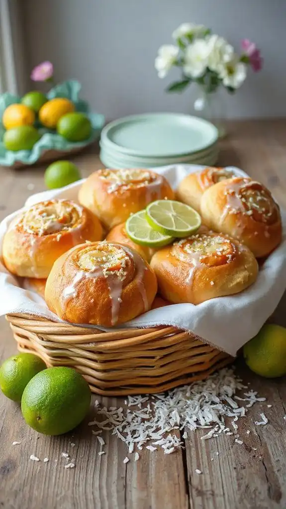 coconut lime flavored sweet rolls