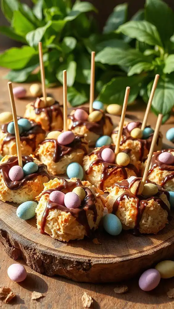 coconut macaroon dessert skewers coconut macaroon dessert skewers