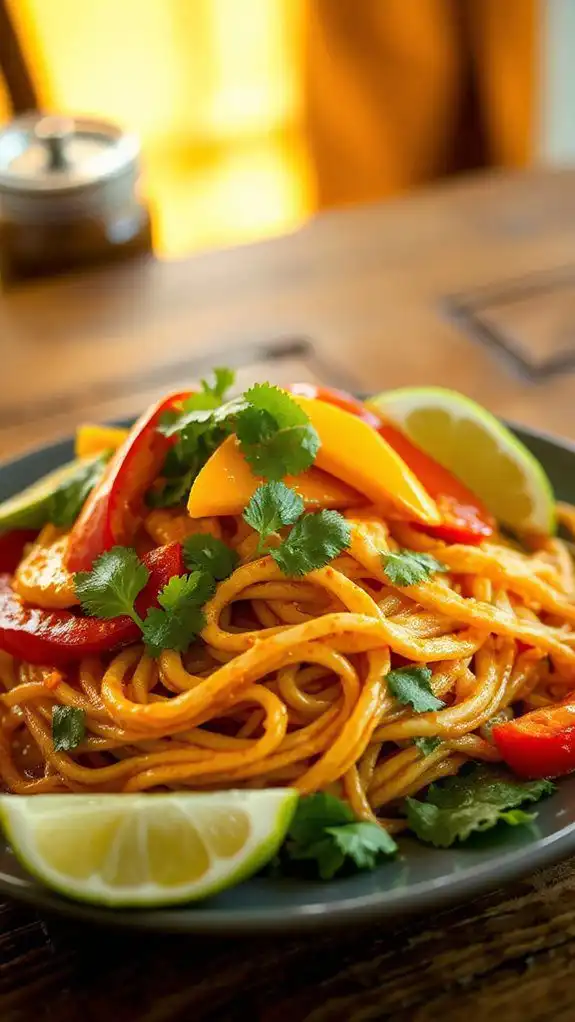 coconut noodles in red curry