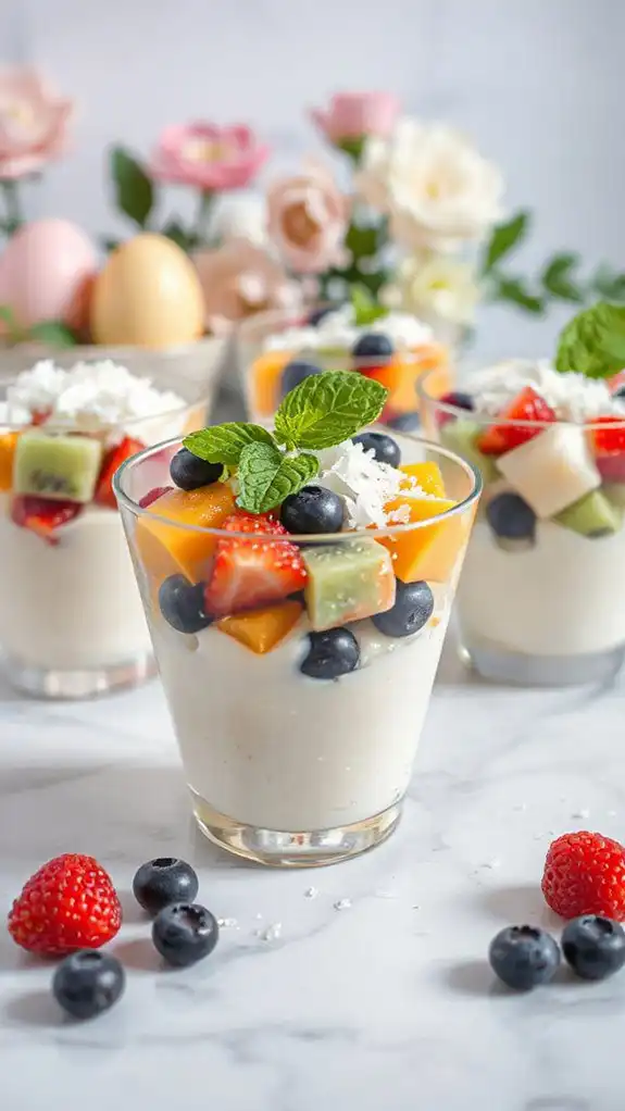 coconut pudding with fruit