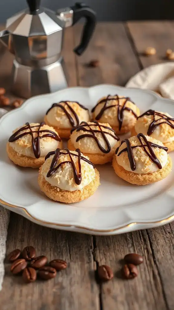 coffee flavored hazelnut macaroons