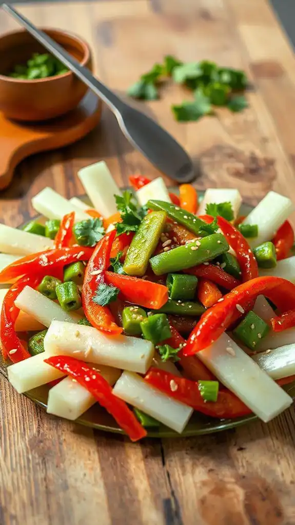colorful asian melon dish