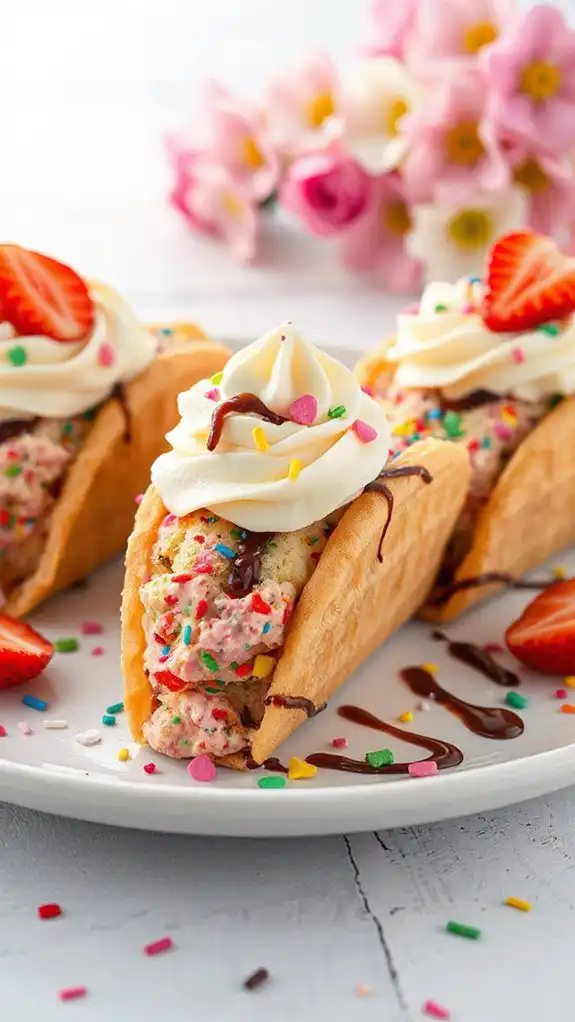 colorful birthday cake taco