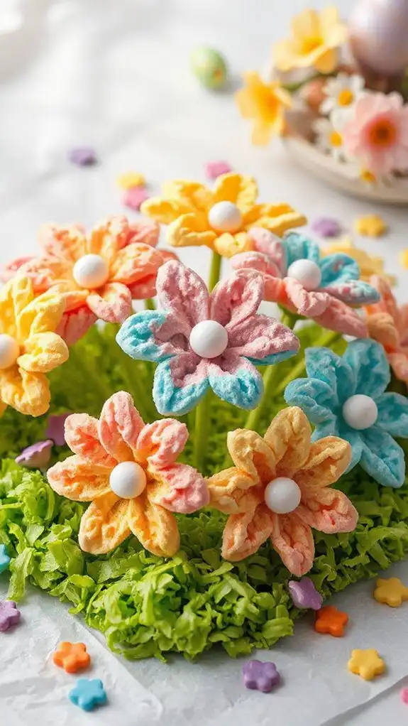 colorful blooms in spring