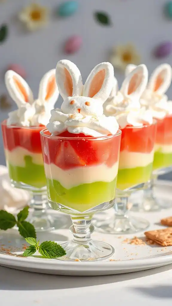 colorful bunny dessert layers