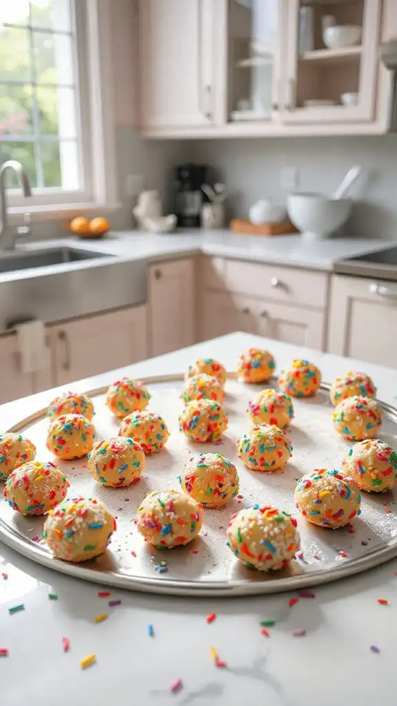 colorful cake batter bites