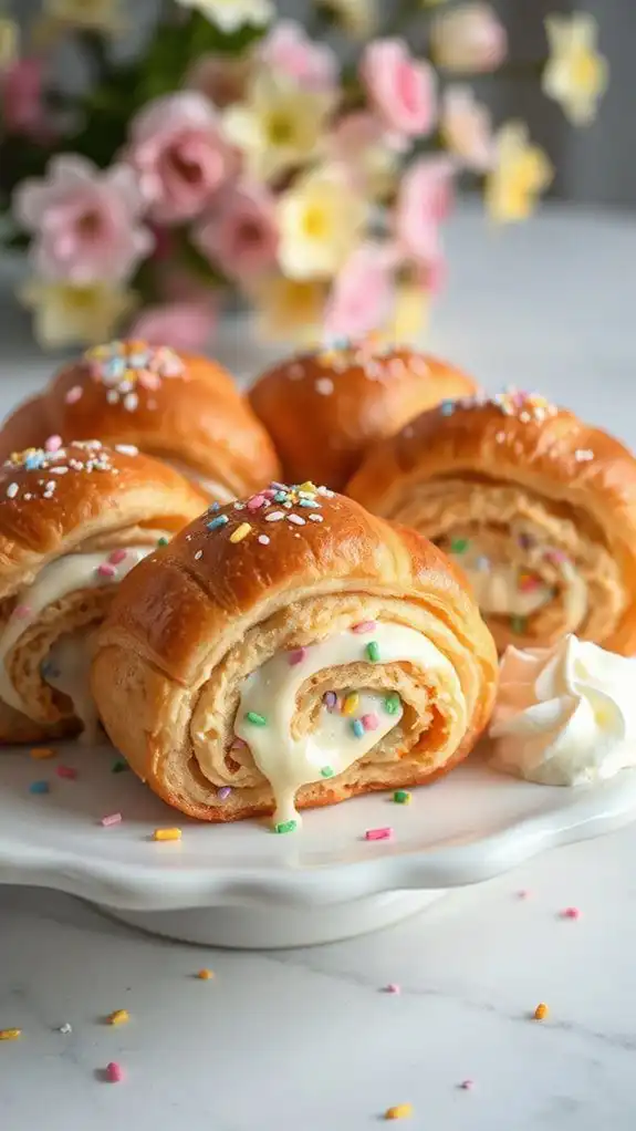colorful cake filled pastries