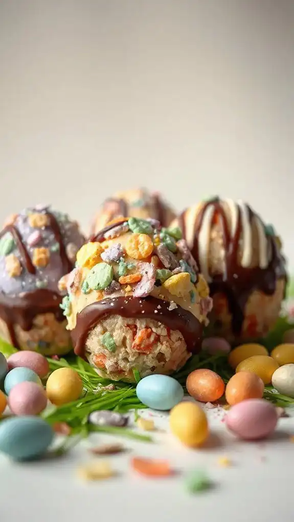colorful cereal themed eggs
