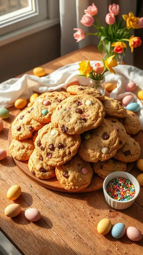 colorful chocolate chip cookies