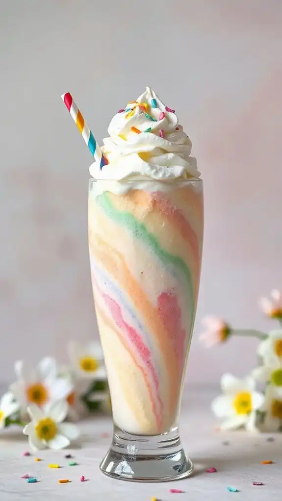 colorful creamy dessert drink