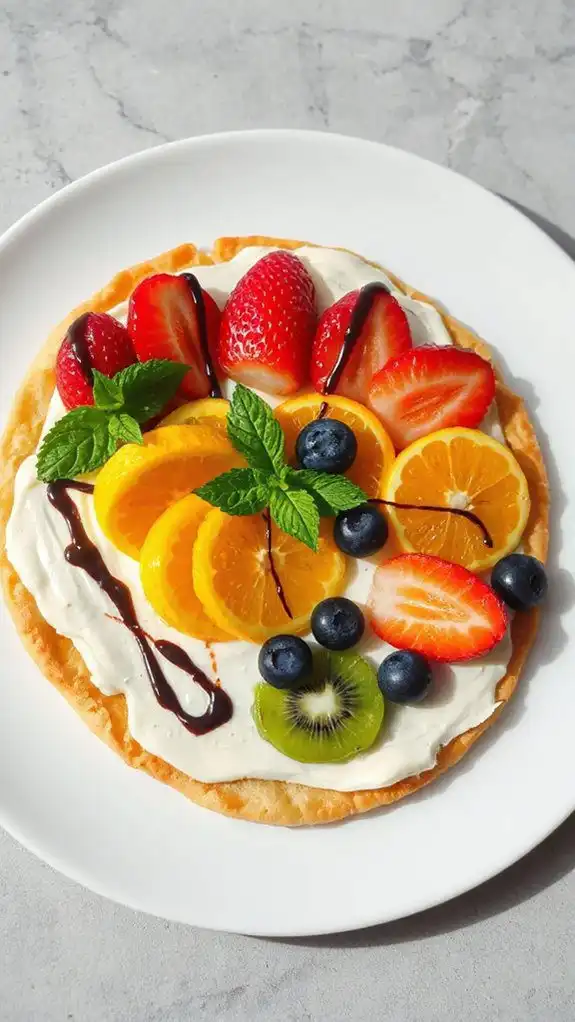 colorful dessert pizza creation colorful dessert pizza creation