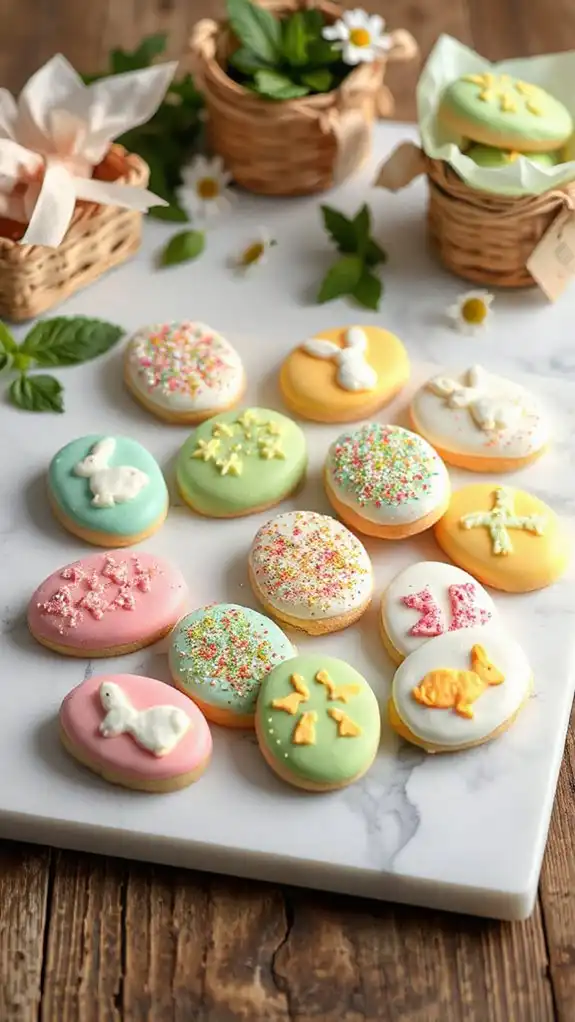 colorful festive egg cookies