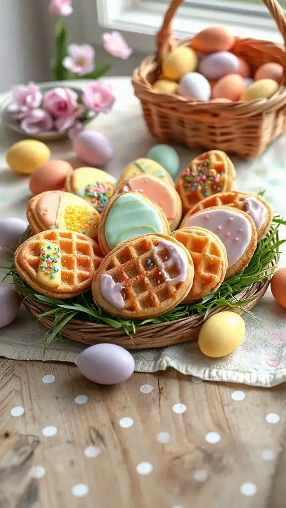 colorful festive waffle cookies