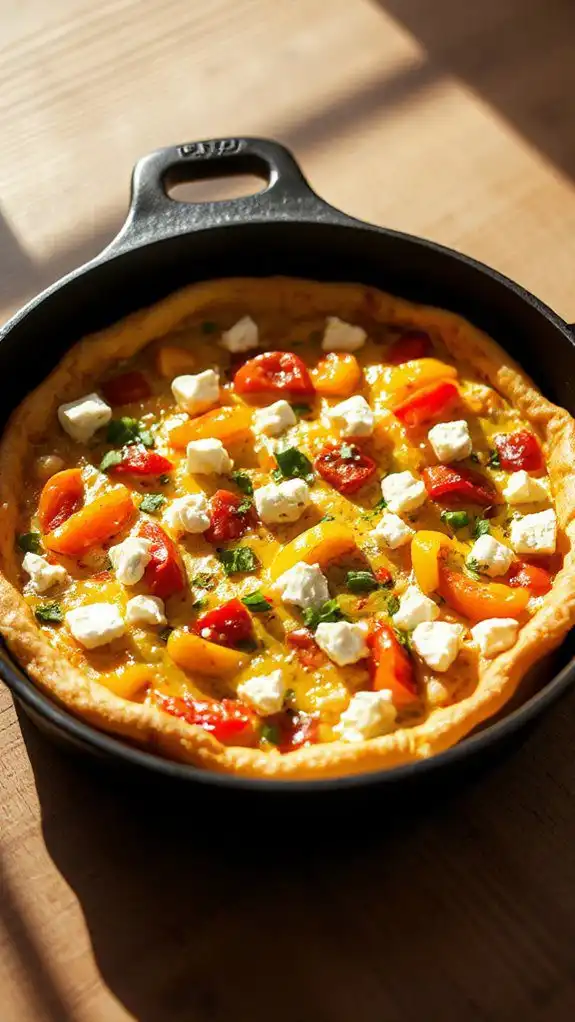 colorful frittata with cheese colorful frittata with cheese