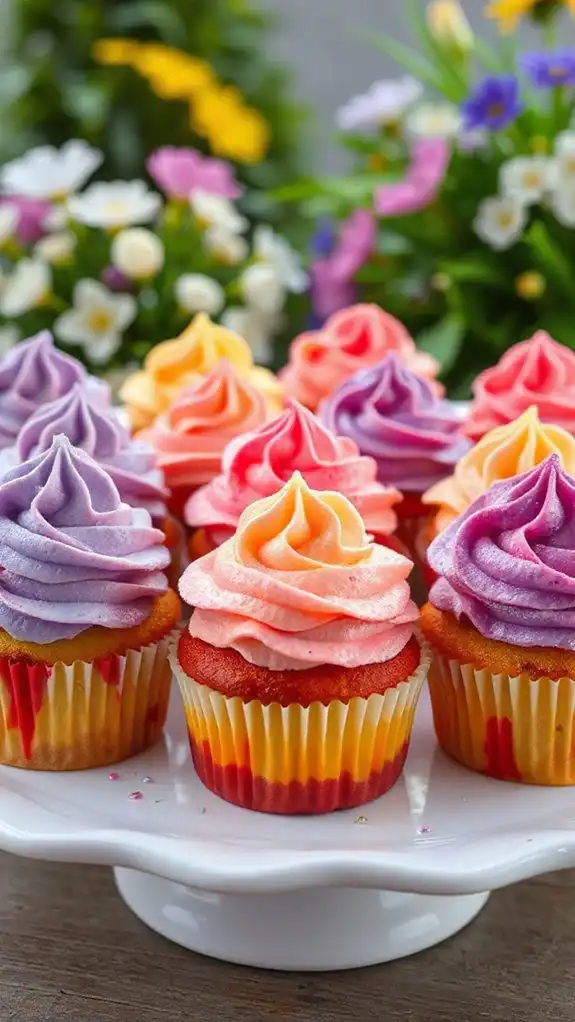 colorful frosting delightfully layered