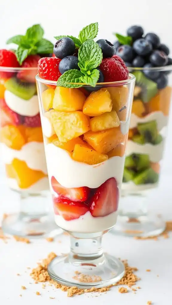 colorful fruit yogurt layers
