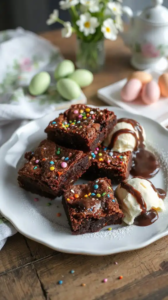 colorful funfetti sprinkled brownies