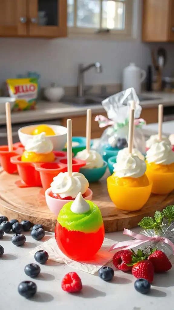 colorful gelatin dessert pops