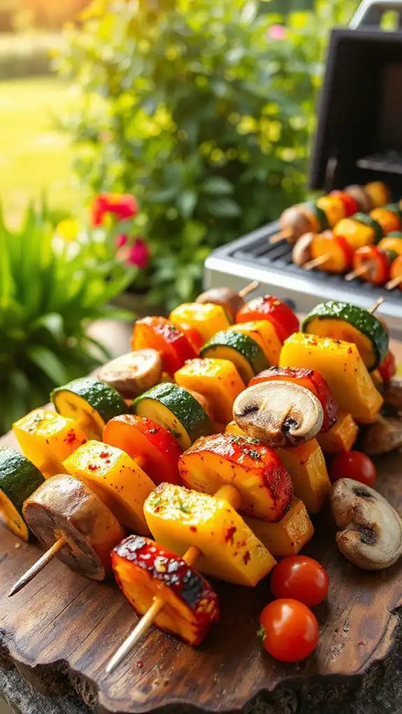 colorful grilled vegetable skewers
