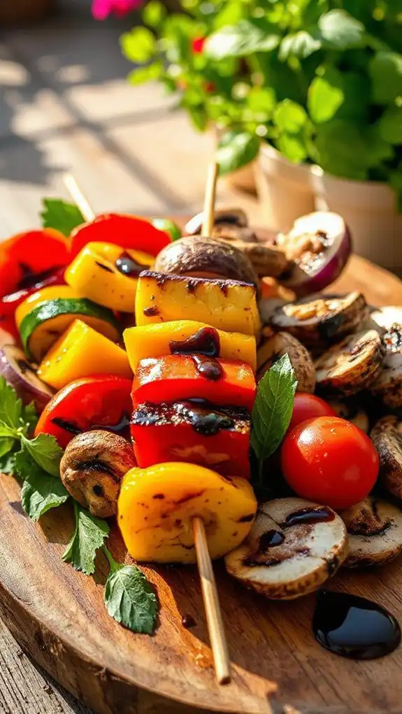 colorful grilled veggie skewers