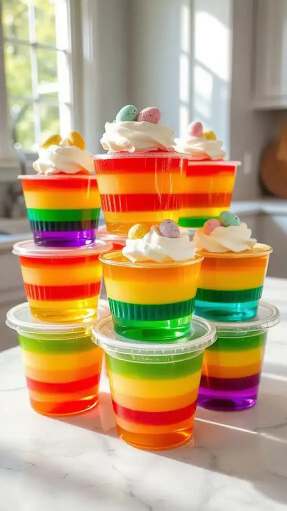 colorful layered dessert cups