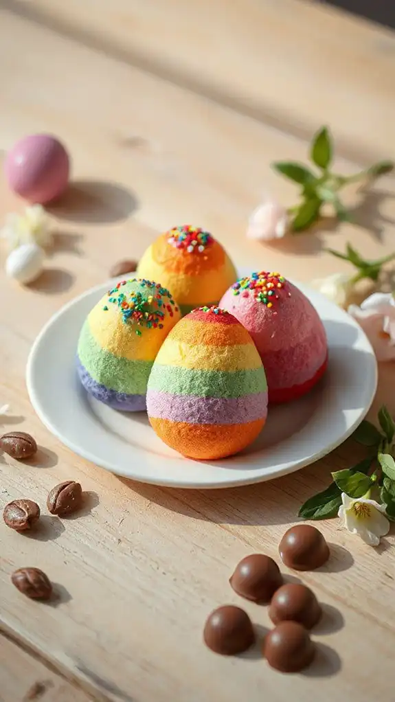colorful layered egg dessert
