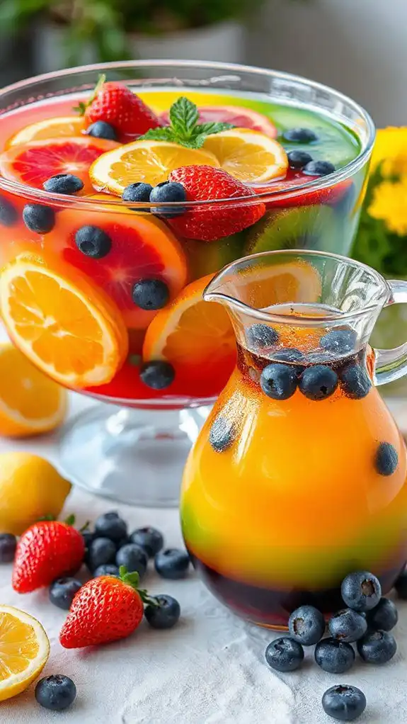 colorful mixed fruit beverage colorful mixed fruit beverage