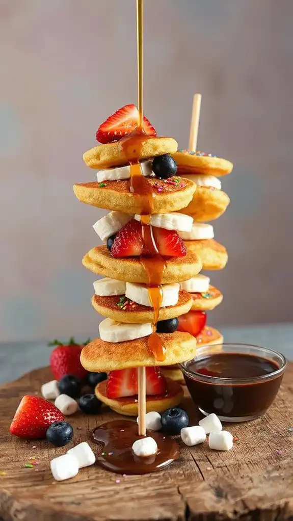 colorful pancake skewers created