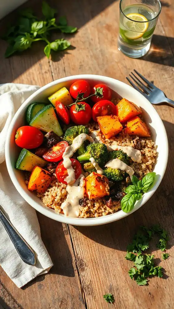 colorful roasted vegetable bowl
