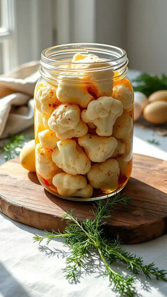 colorful spiced cauliflower pickles