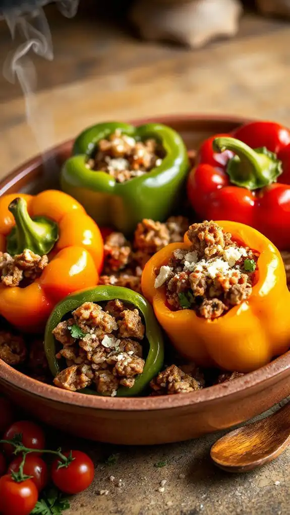 colorful stuffed bell peppers