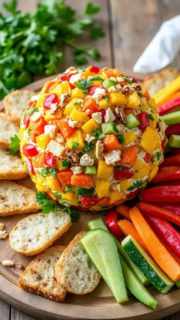 colorful vegetable cheese spread