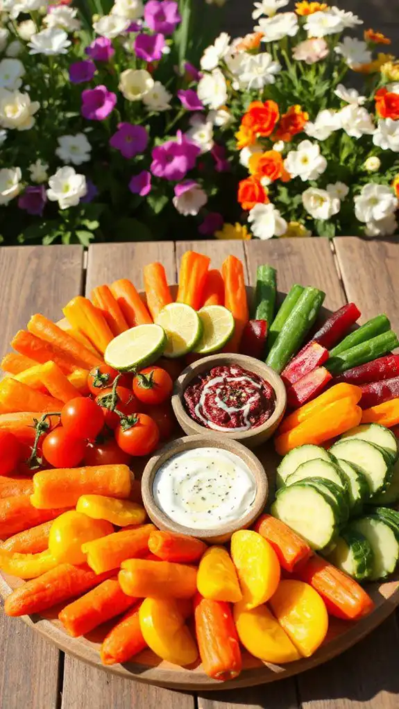 colorful vegetable dip platter