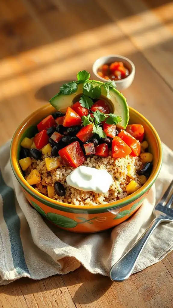 colorful vegetable filled bowl