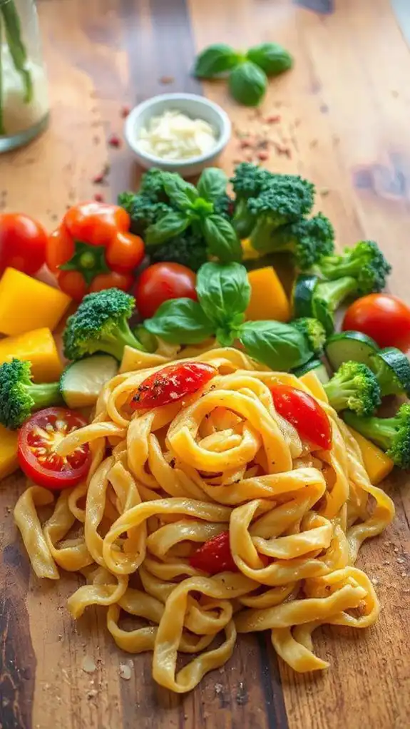 colorful vegetable pasta dish