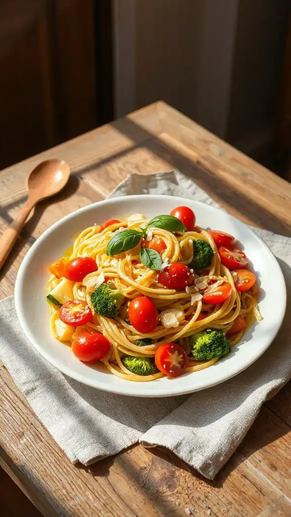 colorful vegetable pasta dish