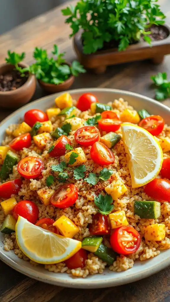 colorful vegetable rice dish