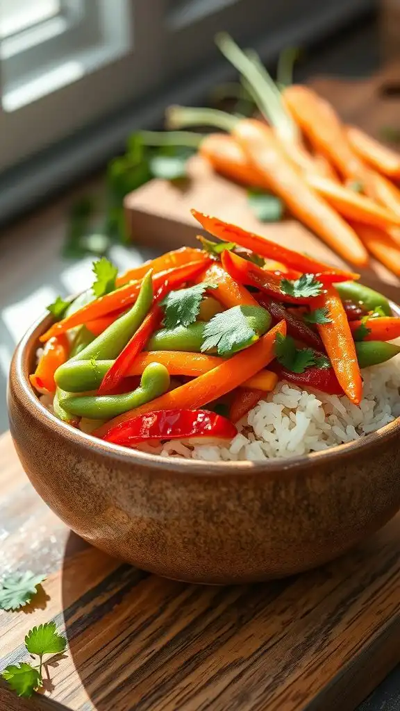 colorful vegetable stir fry dish