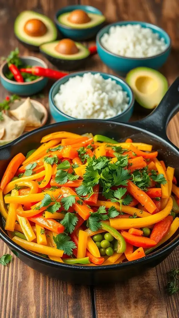 colorful vegetable stir fry dish colorful vegetable stir fry dish