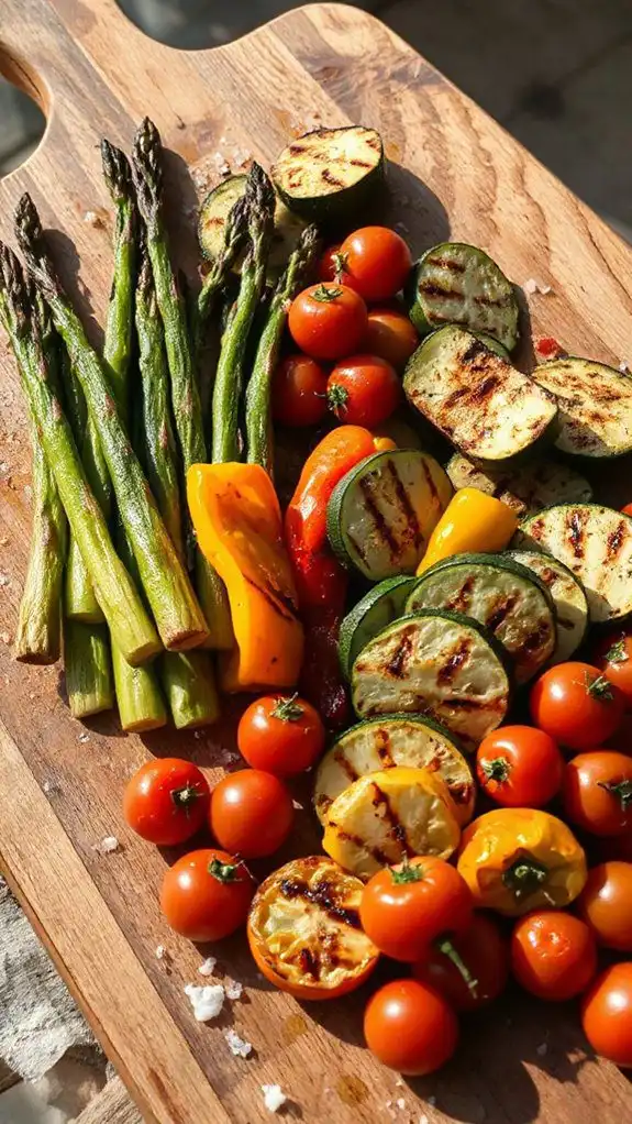 colorful vegetables on grill