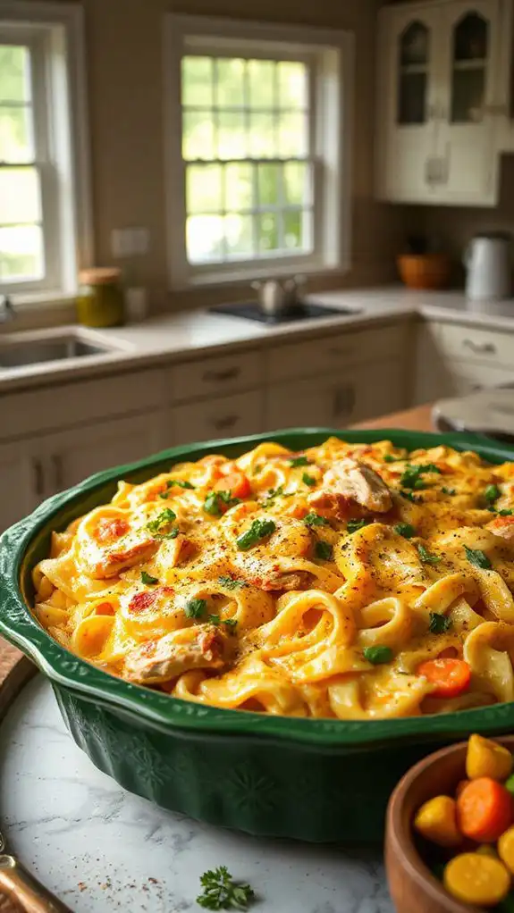 comforting chicken noodle dish