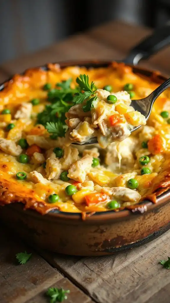 comforting chicken rice bake
