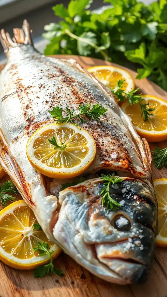 cooking whole branzino fish