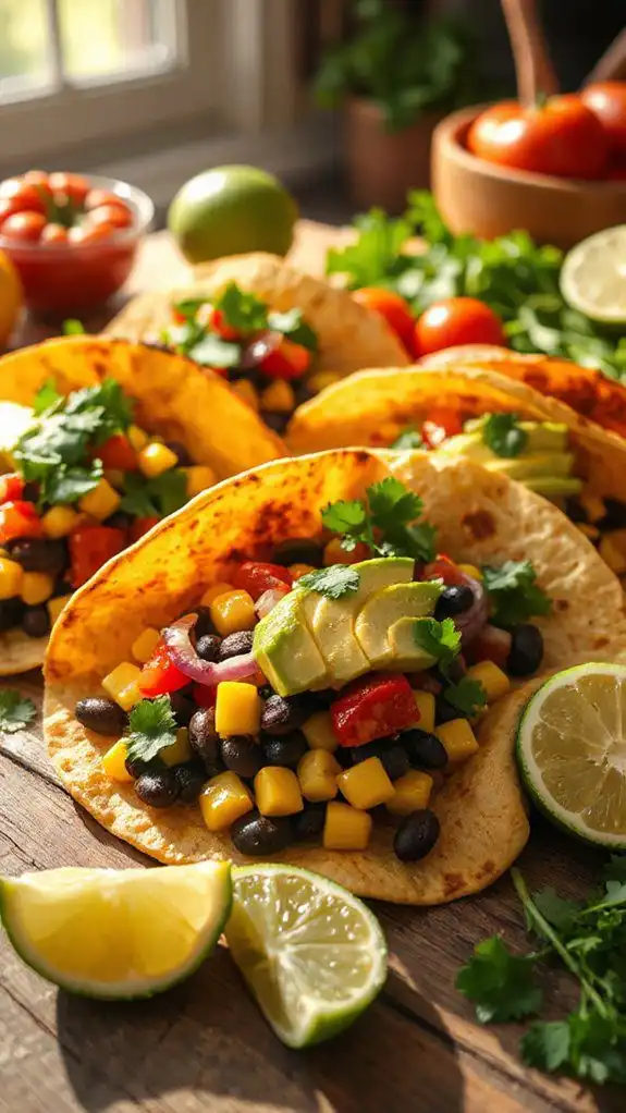 corn and bean tacos