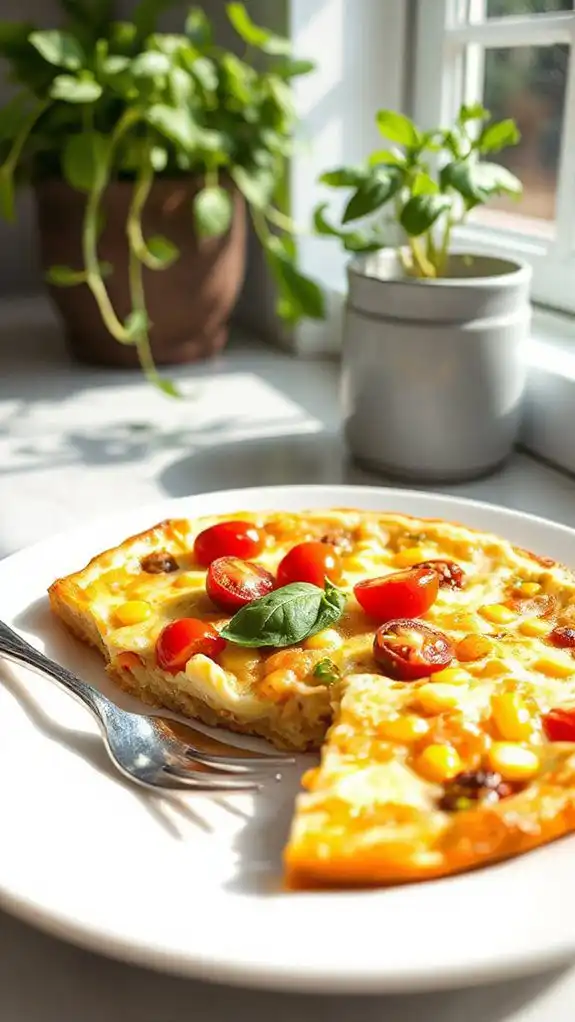 corn basil egg dish corn basil egg dish
